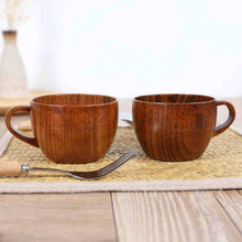 Load image into Gallery viewer, Mini Retro Handmade Wooden Coffee Tea Juice Water Cup Breakfast Beer Milk Drinkware with Handle, Milk Drinkware with Handle