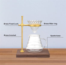 Load image into Gallery viewer, Wood Base Hand Coffee Filter Holder Adjustable Filter Holder, Rubber Wood, Spade Wood