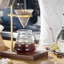 Load image into Gallery viewer, Wood Base Hand Coffee Filter Holder Adjustable Filter Holder, Rubber Wood, Spade Wood