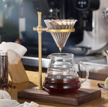 Load image into Gallery viewer, Wood Base Hand Coffee Filter Holder Adjustable Filter Holder, Rubber Wood, Spade Wood