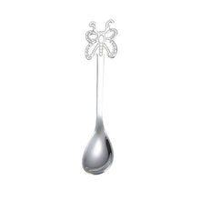 Load image into Gallery viewer, Multicolor Stainless Steel Butterfly Coffee Spoon Fruit Cold Drink Ice Cream Dessert Tea Spoon, Silver, Gold, Rose Gold, Rainbow, Black, Blue, Purple