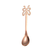 Load image into Gallery viewer, Multicolor Stainless Steel Butterfly Coffee Spoon Fruit Cold Drink Ice Cream Dessert Tea Spoon, Silver, Gold, Rose Gold, Rainbow, Black, Blue, Purple