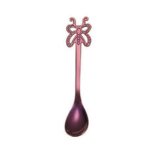 Load image into Gallery viewer, Multicolor Stainless Steel Butterfly Coffee Spoon Fruit Cold Drink Ice Cream Dessert Tea Spoon, Silver, Gold, Rose Gold, Rainbow, Black, Blue, Purple