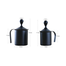 Load image into Gallery viewer, Pump Creamer Stainless Steel Double Mesh Manual Coffee Milk Foam Frothing Pitcher Froth Pump Foamer Cup, 400cc, 800cc