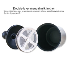 Load image into Gallery viewer, Pump Creamer Stainless Steel Double Mesh Manual Coffee Milk Foam Frothing Pitcher Froth Pump Foamer Cup, 400cc, 800cc