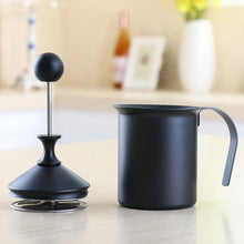 Load image into Gallery viewer, Pump Creamer Stainless Steel Double Mesh Manual Coffee Milk Foam Frothing Pitcher Froth Pump Foamer Cup, 400cc, 800cc
