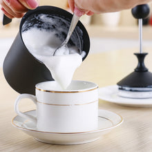 Load image into Gallery viewer, Pump Creamer Stainless Steel Double Mesh Manual Coffee Milk Foam Frothing Pitcher Froth Pump Foamer Cup, 400cc, 800cc