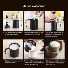 Load image into Gallery viewer, Pump Creamer Stainless Steel Double Mesh Manual Coffee Milk Foam Frothing Pitcher Froth Pump Foamer Cup, 400cc, 800cc