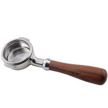 Load image into Gallery viewer, Stainless Steel Coffee Machine Filter Bracket Coffee Bottomless Wooden Handle, Coffee Machine Filter