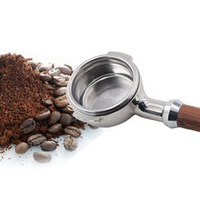 Load image into Gallery viewer, Stainless Steel Coffee Machine Filter Bracket Coffee Bottomless Wooden Handle, Coffee Machine Filter