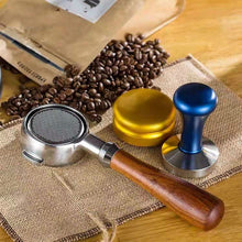 Load image into Gallery viewer, Stainless Steel Coffee Machine Filter Bracket Coffee Bottomless Wooden Handle, Coffee Machine Filter