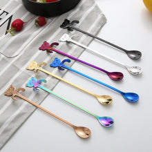 Load image into Gallery viewer, Cute Bear Spoon Long Handle Spoons Coffee Drinking Tools, Cute Bear(Blue), Cute Bear, Cute Bear(Black), Cute Bear(Gold Plating), Cute Bear(Rose Gold), Cute Bear(Rainbow)