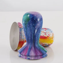 Load image into Gallery viewer, 58mm Coffee Tamper Coloured Silicone Frosted Handle Coffee Hammer 304 Stainless Steel Powder Press Coffee Accessories, Starry Sky, Stripe, Colorful, Milk White