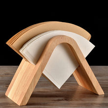 Load image into Gallery viewer, Coffee Filter Holder Coffee Storage Rack Filter Box Paper Base Bracket Display Stand, Wooden V Holder