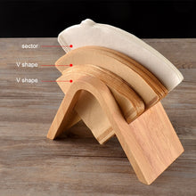 Load image into Gallery viewer, Coffee Filter Holder Coffee Storage Rack Filter Box Paper Base Bracket Display Stand, Wooden V Holder