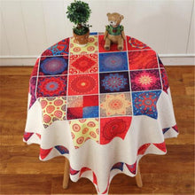 Load image into Gallery viewer, Retro Pattern Linen Table Cloth For Dinner Home Decor Dustproof Table Cover, 140x140cm, 140x200cm