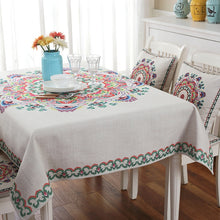 Load image into Gallery viewer, Retro Pattern Linen Table Cloth For Dinner Home Decor Dustproof Table Cover, 140x140cm, 140x200cm