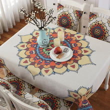 Load image into Gallery viewer, Retro Pattern Linen Table Cloth For Dinner Home Decor Dustproof Table Cover, 140x140cm, 140x200cm