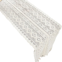 Load image into Gallery viewer, Tassel Lace Floral Romance Retro Crochet Hollow Cotton Blend Table Runner Covers, 24x160cm, 24x180cm, 24x200cm, 24x220cm, 24x240cm, 24x140cm