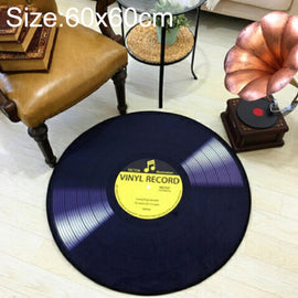 Creative Retro 3D DVR Record Carpet Round CD Floor Mat Home Decor Living Room Kid Bedroom Decoration  Rug,, Diameter 60cm, Diameter 80cm, Diameter 100cm, Diameter 120cm, Diameter 160cm, Diameter 180cm