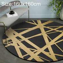 Load image into Gallery viewer, Luxury 3D Round Carpets Nordic style Pattern Rug, Black Golden Diameter: 40cm, Black Golden Diameter: 60cm, Black Golden Diameter: 80cm, Black Golden Diameter: 100cm, Black Golden Diameter: 120cm, Black Golden Diameter: 140cm, Black Golden Diameter: 15...
