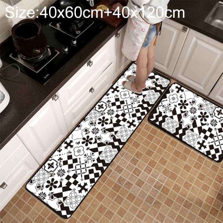 Geometric Lattice Carpet Kitchen Bath Antiskid Mat, 40x60cm, 40x120cm, 50x80cm, 50x160cm, 40x60cm + 40x120cm, 50x80cm + 50x160cm