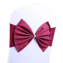 Load image into Gallery viewer, Spandex Chair Sash fit all chair Wedding Chair Sashes Bow Elastic Chair Ribbon Back Tie Bands for Wedding Party Ceremony Banquet, TBD0324630401A, TBD0324630401B, TBD0324630401C, TBD0324630401D, TBD0324630401E, TBD0324630401F, TBD0324630401G            ...