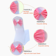 Load image into Gallery viewer, Spandex Chair Sash fit all chair Wedding Chair Sashes Bow Elastic Chair Ribbon Back Tie Bands for Wedding Party Ceremony Banquet, TBD0324630401A, TBD0324630401B, TBD0324630401C, TBD0324630401D, TBD0324630401E, TBD0324630401F, TBD0324630401G            ...