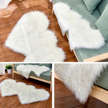 Load image into Gallery viewer, Creative Double Heart Imitation Wool Carpet Sofa Cushion Mat Plush Bedroom Living Room Floor Rugs, 35x70 cm, 60x120cm