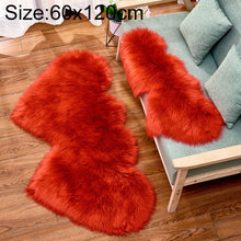 Load image into Gallery viewer, Creative Double Heart Imitation Wool Carpet Sofa Cushion Mat Plush Bedroom Living Room Floor Rugs, 35x70 cm, 60x120cm