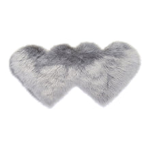 Load image into Gallery viewer, Creative Double Heart Imitation Wool Carpet Sofa Cushion Mat Plush Bedroom Living Room Floor Rugs, 90x180cm