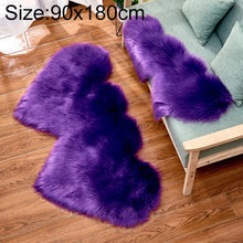 Load image into Gallery viewer, Creative Double Heart Imitation Wool Carpet Sofa Cushion Mat Plush Bedroom Living Room Floor Rugs, 90x180cm
