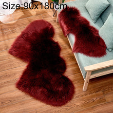 Load image into Gallery viewer, Creative Double Heart Imitation Wool Carpet Sofa Cushion Mat Plush Bedroom Living Room Floor Rugs, 90x180cm