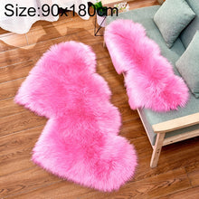 Load image into Gallery viewer, Creative Double Heart Imitation Wool Carpet Sofa Cushion Mat Plush Bedroom Living Room Floor Rugs, 90x180cm