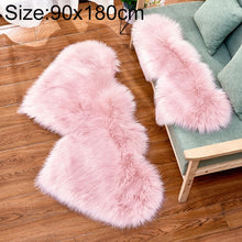Load image into Gallery viewer, Creative Double Heart Imitation Wool Carpet Sofa Cushion Mat Plush Bedroom Living Room Floor Rugs, 90x180cm