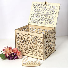 Load image into Gallery viewer, DIY Wooden Beautiful Wedding Card Box Gift Decoration Box, Small, Large