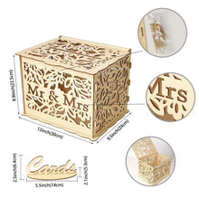 Load image into Gallery viewer, DIY Wooden Beautiful Wedding Card Box Gift Decoration Box, Small, Large