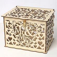 Load image into Gallery viewer, DIY Wooden Beautiful Wedding Card Box Gift Decoration Box, Small, Large