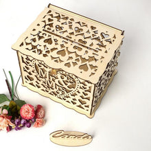 Load image into Gallery viewer, DIY Wooden Beautiful Wedding Card Box Gift Decoration Box, Small, Large