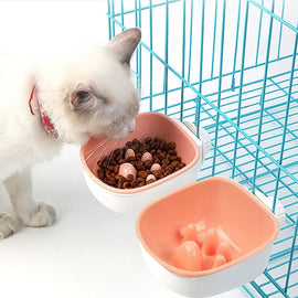 Dog and Cat Anti-choke Feeding Water Hanging Bowl Creative Plastic Pet Bowl, Anti-choke, Footprint