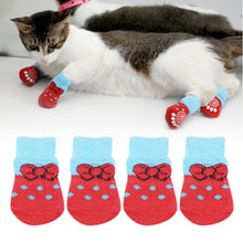 Load image into Gallery viewer, 4pcs /Set  Pet Dog Puppy Cat Shoes Slippers Non-Slip Socks Pet Cute Indoor for Small Dogs Cats Snow Boots Socks, S, M, L