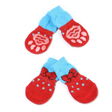 Load image into Gallery viewer, 4pcs /Set  Pet Dog Puppy Cat Shoes Slippers Non-Slip Socks Pet Cute Indoor for Small Dogs Cats Snow Boots Socks, S, M, L