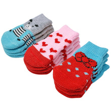 Load image into Gallery viewer, 4pcs /Set  Pet Dog Puppy Cat Shoes Slippers Non-Slip Socks Pet Cute Indoor for Small Dogs Cats Snow Boots Socks, S, M, L