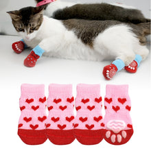 Load image into Gallery viewer, 4pcs /Set  Pet Dog Puppy Cat Shoes Slippers Non-Slip Socks Pet Cute Indoor for Small Dogs Cats Snow Boots Socks, S, M, L