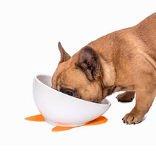 Load image into Gallery viewer, Pet Dog Ceramic Universal Non-slip Food Bowl Feeder, White Bowl + Orange Mat, White Bowl + Red Mat, Black Bowl + Black Mat