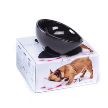 Load image into Gallery viewer, Pet Dog Ceramic Universal Non-slip Food Bowl Feeder, White Bowl + Orange Mat, White Bowl + Red Mat, Black Bowl + Black Mat