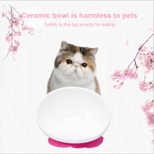 Load image into Gallery viewer, Pet Dog Ceramic Universal Non-slip Food Bowl Feeder, White Bowl + Orange Mat, White Bowl + Red Mat, Black Bowl + Black Mat