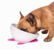 Load image into Gallery viewer, Pet Dog Ceramic Universal Non-slip Food Bowl Feeder, White Bowl + Orange Mat, White Bowl + Red Mat, Black Bowl + Black Mat