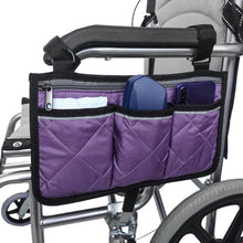 Load image into Gallery viewer, Walking Aid Wheelchair Armrest Side Storage Bag Car Storage Hanging Bag, Purple, Black, Brown, Red Wine, Dark Blue