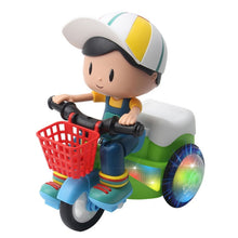 Load image into Gallery viewer, Electric Universal Stunt Tricycle Rotating Cartoon Toy Car with Light Music, Random Color Delivery, Boy, Girl